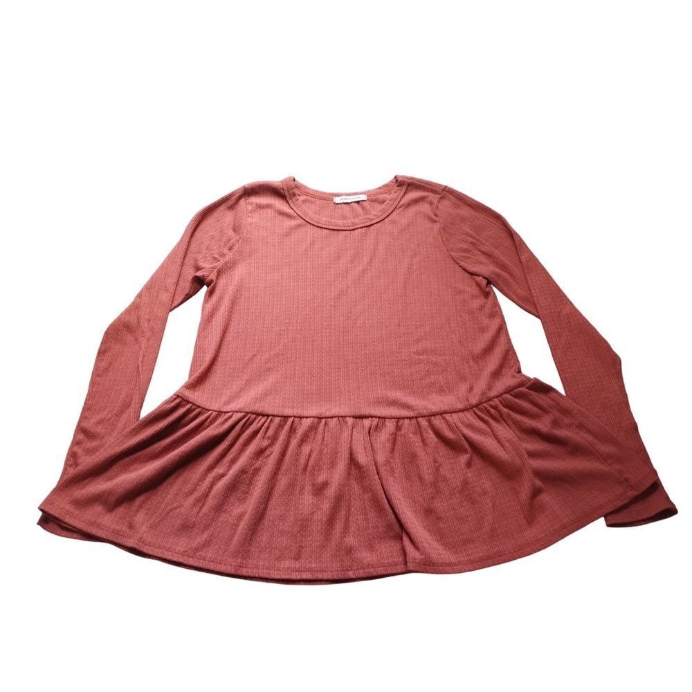 Caution to the Wind Long Sleeve Peplum Top for Women